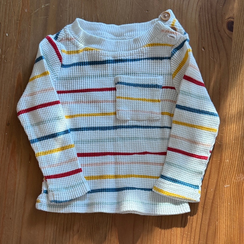 Indigo Kids Striped Long Sleeve Tee with Pocket